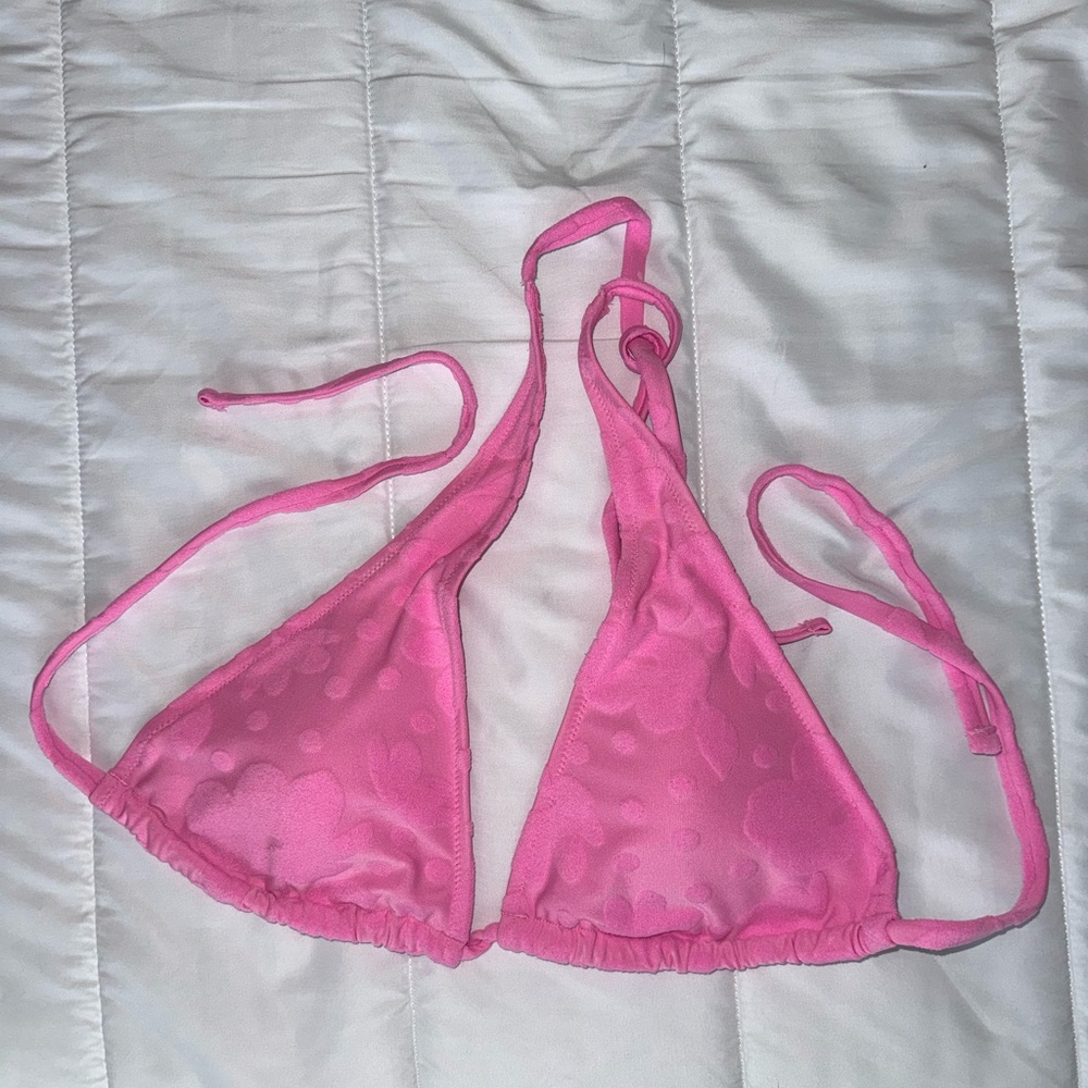 Aerie Vibrant Pink Halter Bikini Top Size L